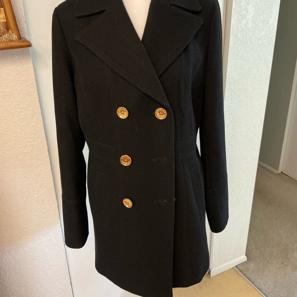 Women's Black Double-Breasted Coat